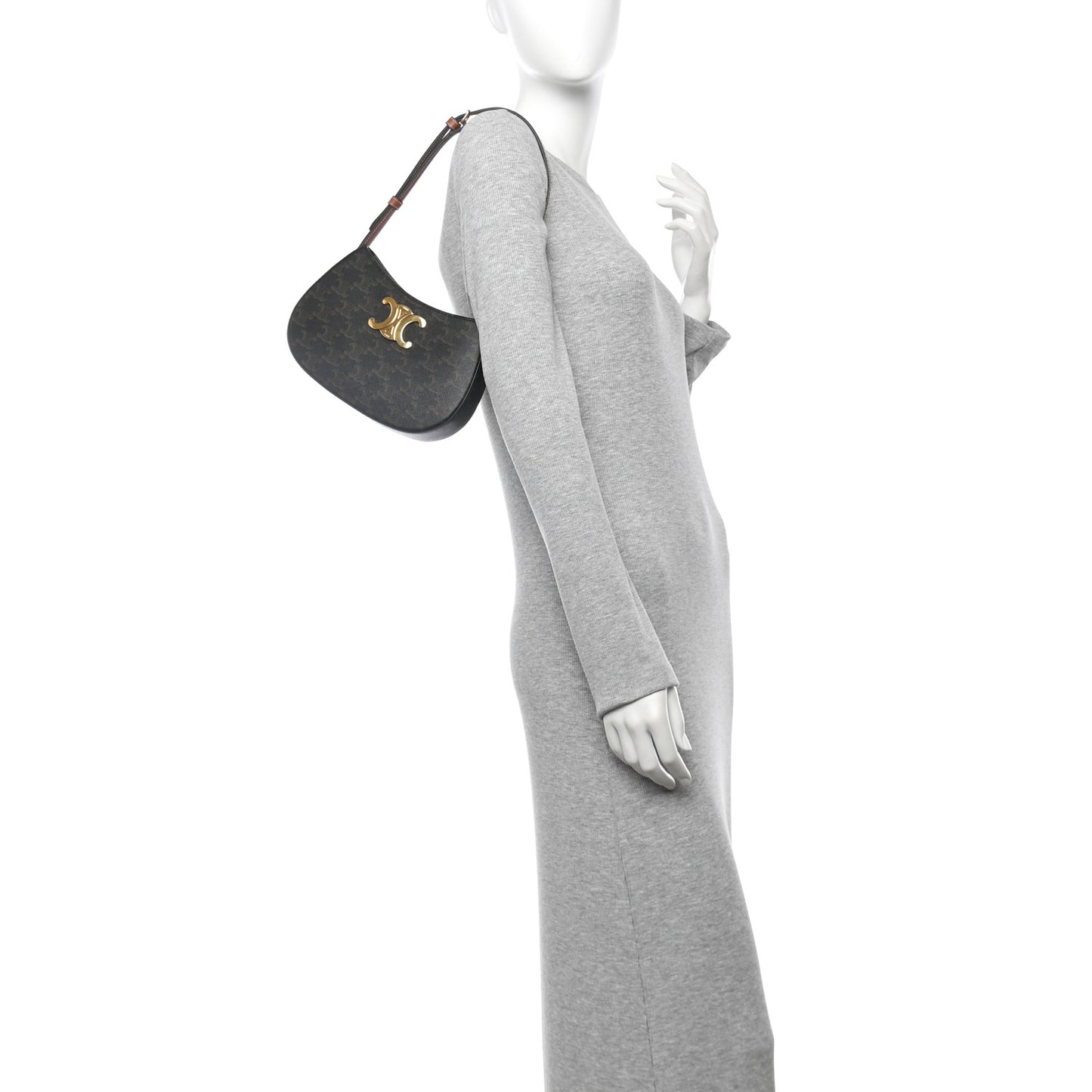 Triomphe Canvas Calfskin Medium Tilly Triomphe Shoulder Bag Tan