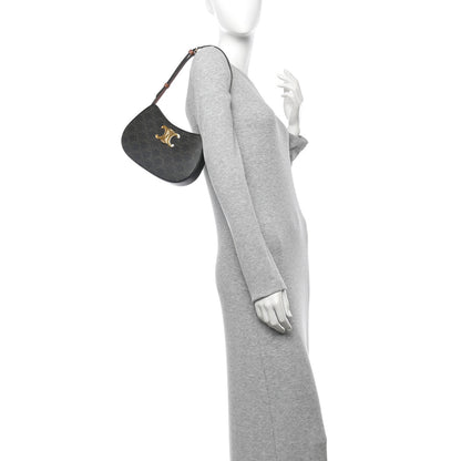 Celine Triomphe Canvas Calfskin Medium Tilly Triomphe Shoulder Bag Tan 2 of 10