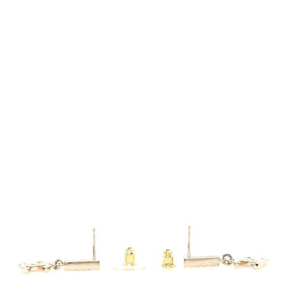 Chanel Crystal CC Drop Earrings Gold 3 of 5