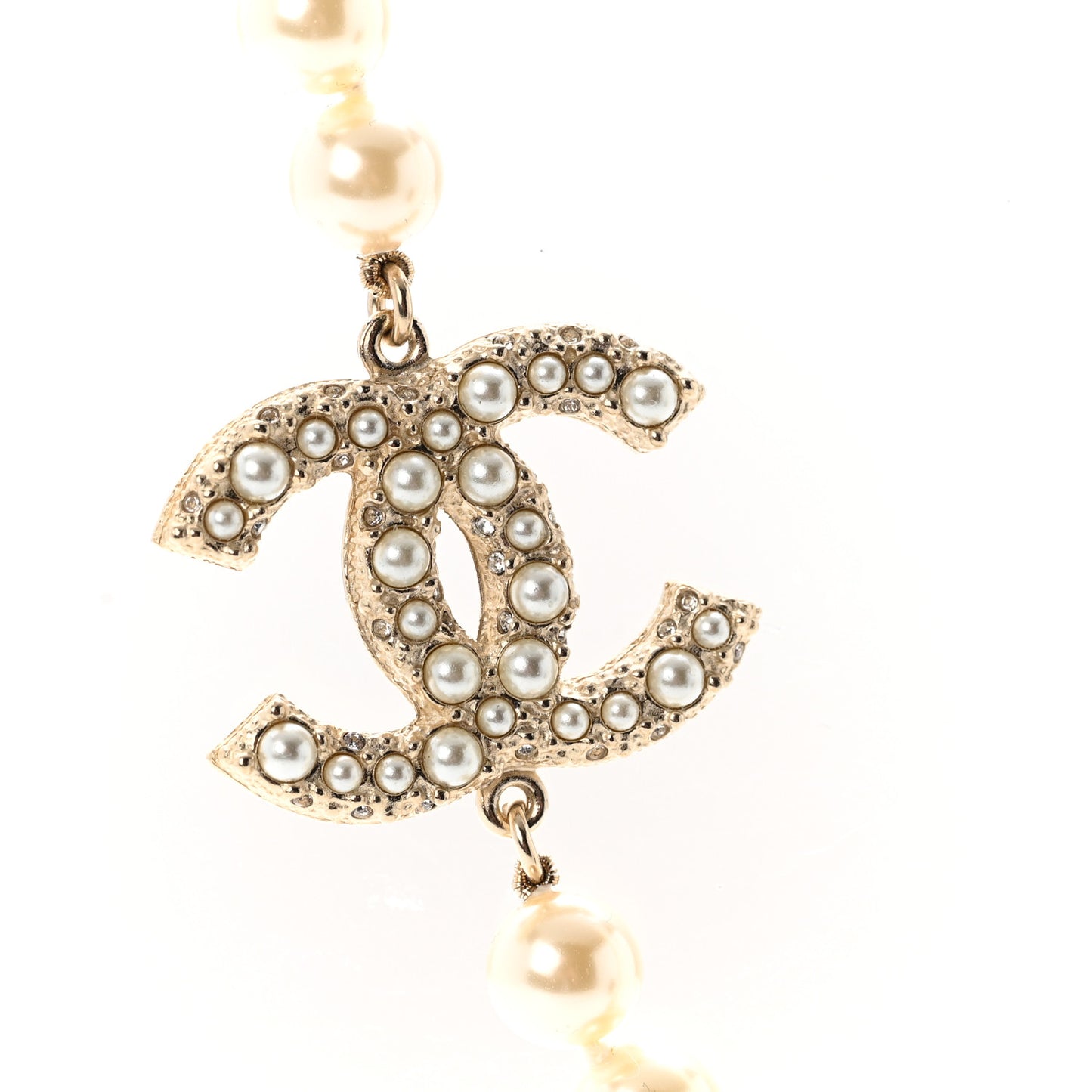 Pearl CC 100th Anniversary Necklace Light Gold