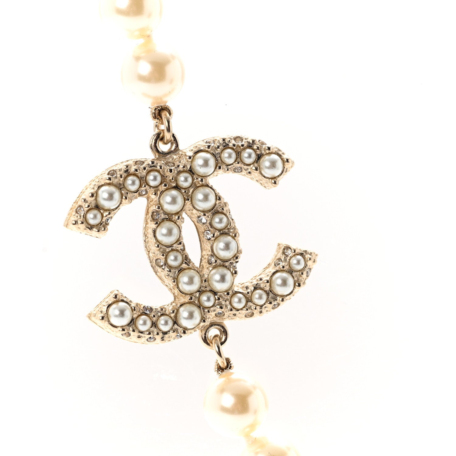 Chanel Pearl CC 100th Anniversary Necklace Light Gold 4 of 7