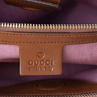 Gucci Calfskin L'Aveugle Par Amour Embroidered Medium Bamboo Shopper Tote Brown 6 of 11