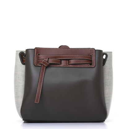 Loewe Calfskin Linen Mini Lazo Tote Khaki Green 2 of 14
