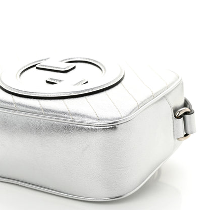 Gucci Metallic Sakai Be Green Calfskin Diagonal Stitched Small Blondie Shoulder Bag Silver 10 of 10