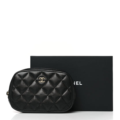Chanel Caviar Quilted Small Curvy Pouch Cosmetic Case Black 10 of 10