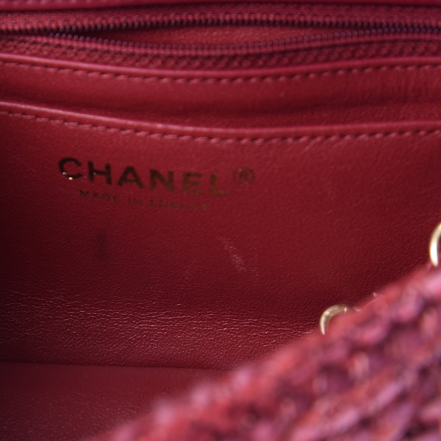 Chanel Crochet Embroidered Mini Rectangular Flap Red 10 of 11