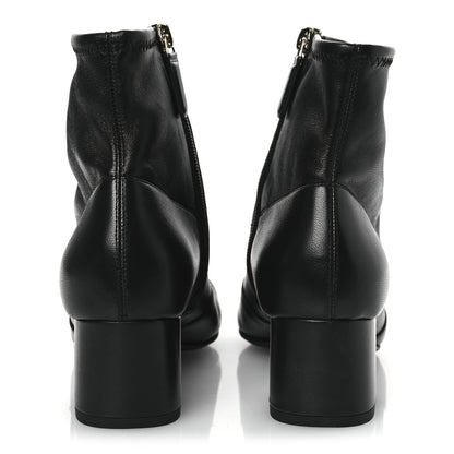 Chanel Stretch Lambskin Cap Toe CC Short Boots 36.5 Black 6 of 11