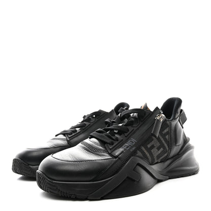 Fendi Vitello FF Womens Fendi Flow Low Top Sneakers 38.5 Black 3 of 12