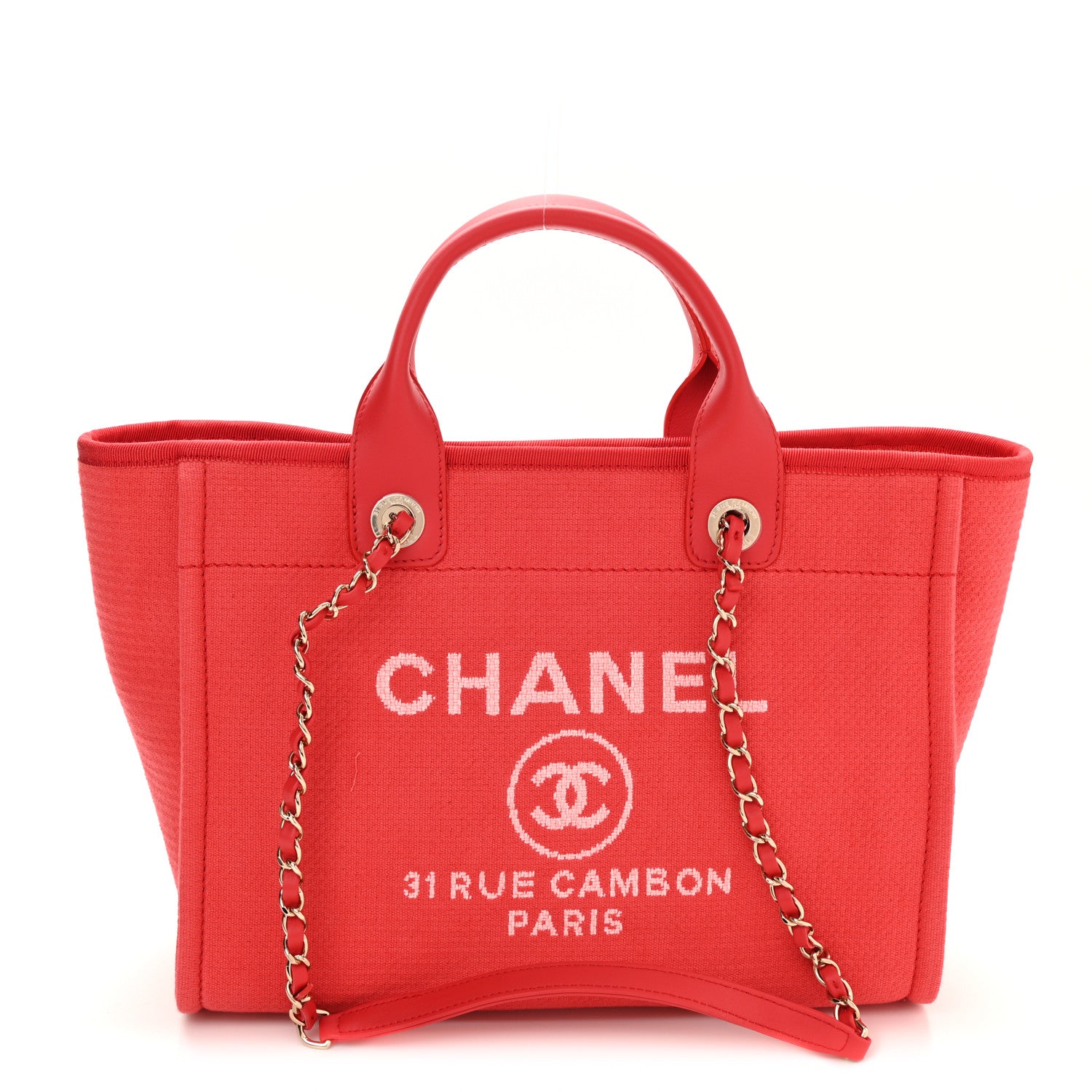 Chanel Mixed Fibers Small Deauville Tote Red 2 of 12