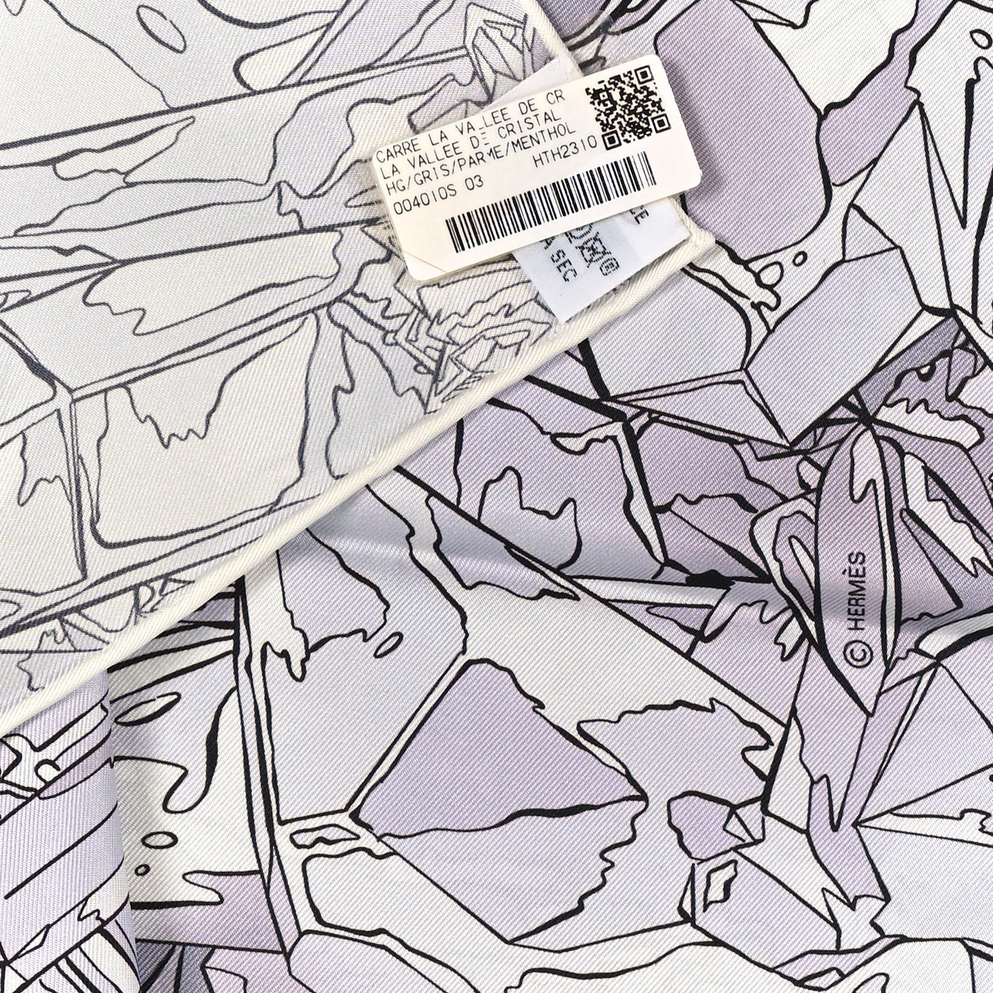 Silk La Vallee de Cristal 90 Shawl Gris Parme Menthol