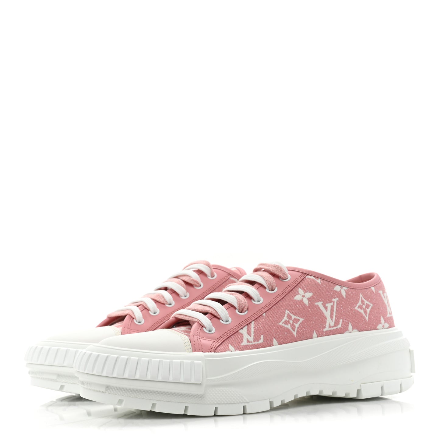 Denim Monogram Squad Sneakers 41 Pink
