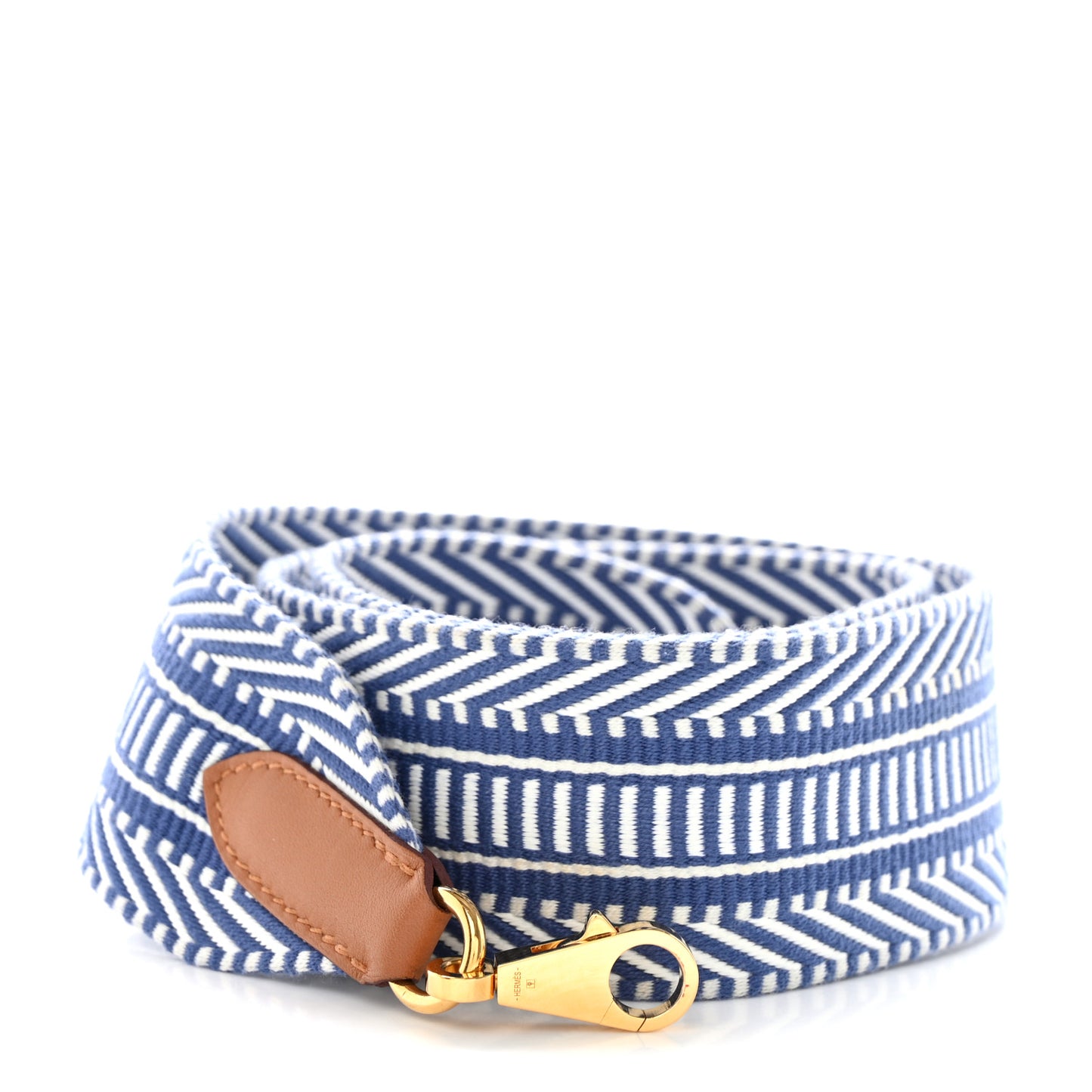 Toile Swift 50mm Sangle Cavale Shoulder Strap Ecru Bleu Brighton Gold