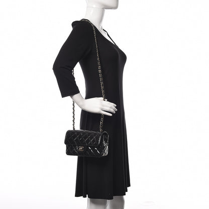 Chanel Patent Calfskin Quilted Mini Rectangular Flap Black 2 of 11