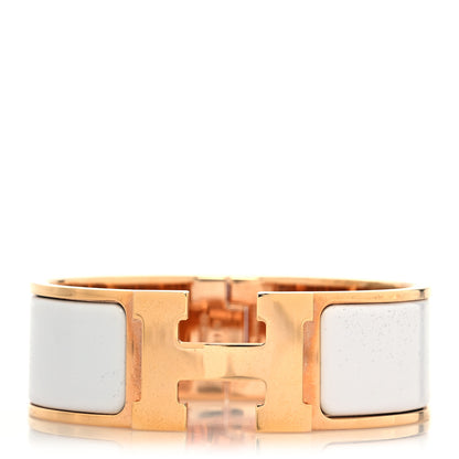 Hermes Enamel Wide Clic Clac H Bracelet PM White 1 of 6
