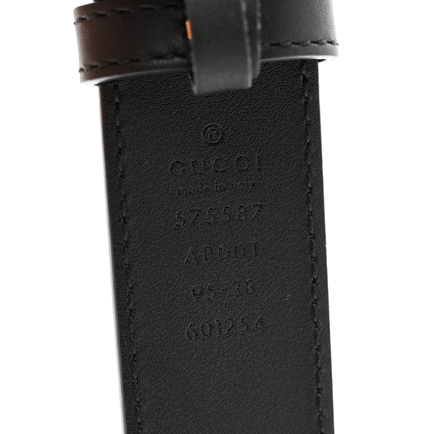 Calfskin Framed Double G Belt 95 38 Black