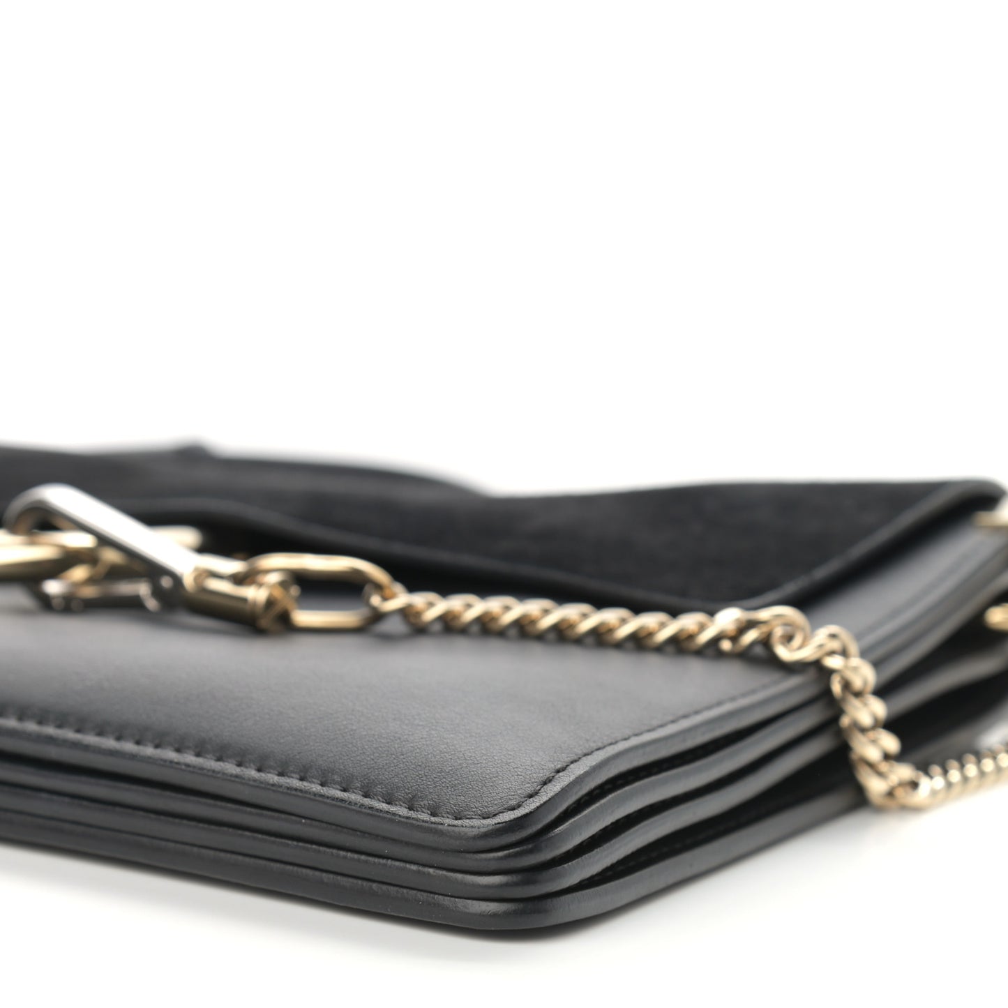 Suede Calfskin Medium Faye Shoulder Bag Black