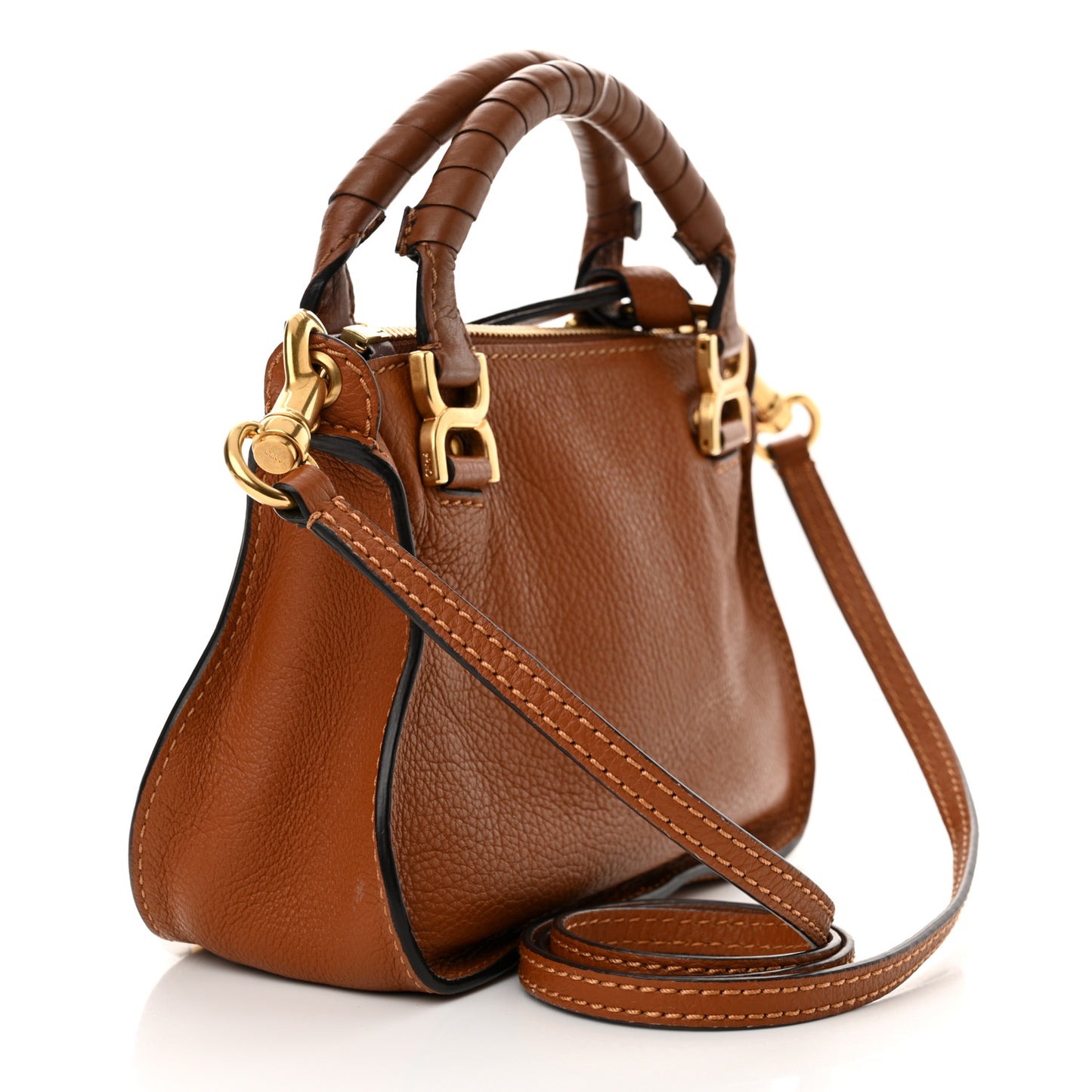 Calfskin Mini Marcie Satchel Tan