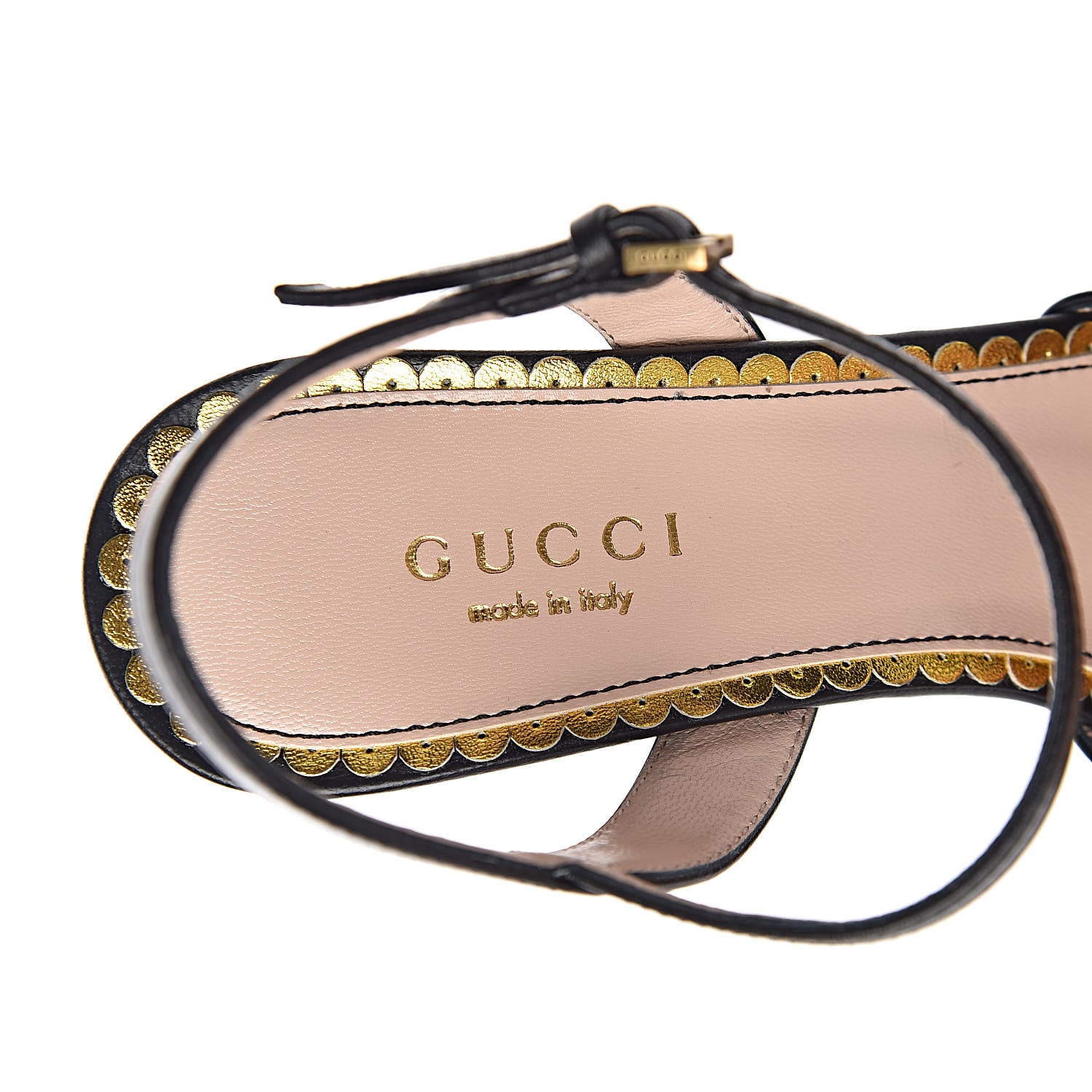 Gucci Nappa Queen Margaret Mid Heel Sandals 35.5 Black 5 of 9