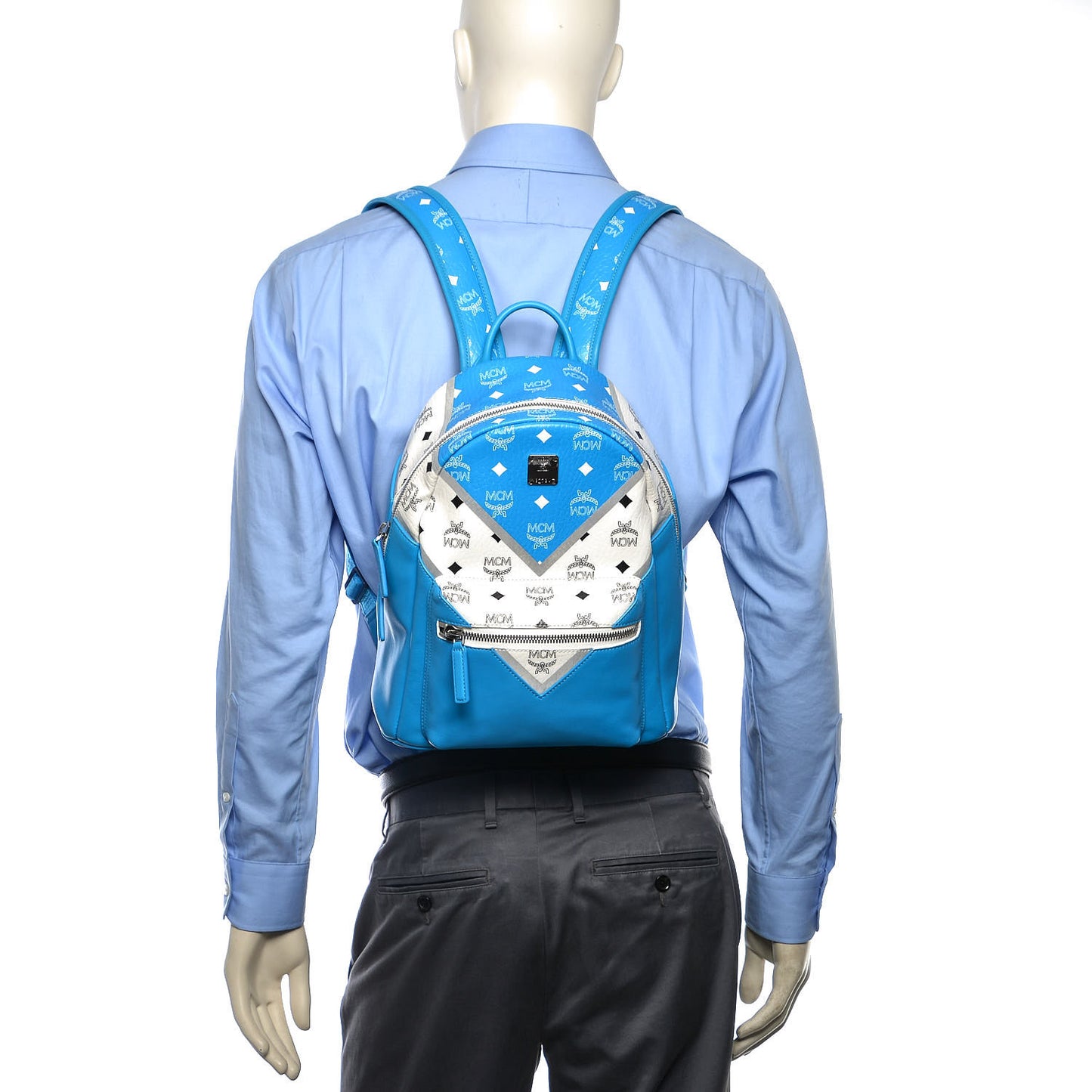 Visetos Medium Stark Move Colorblock Backpack White Blue