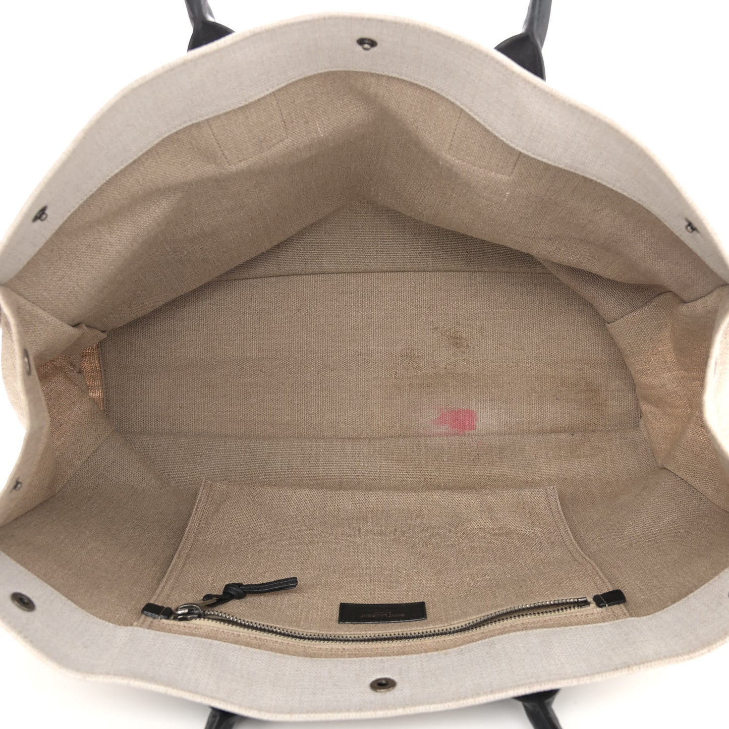 Linen Calfskin Rive Gauche Tote Optic White