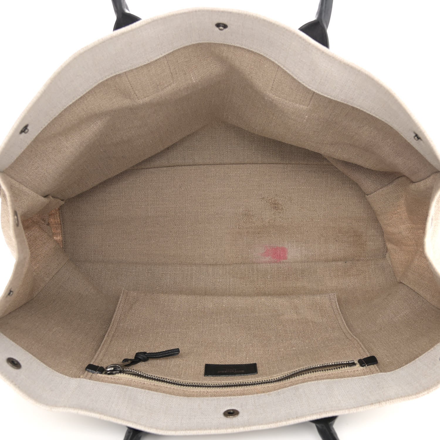 Saint Laurent Linen Calfskin Rive Gauche Tote Optic White 4 of 12