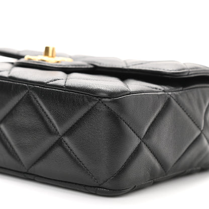 Chanel Lambskin Quilted Mini Logo Square Flap Black 10 of 11