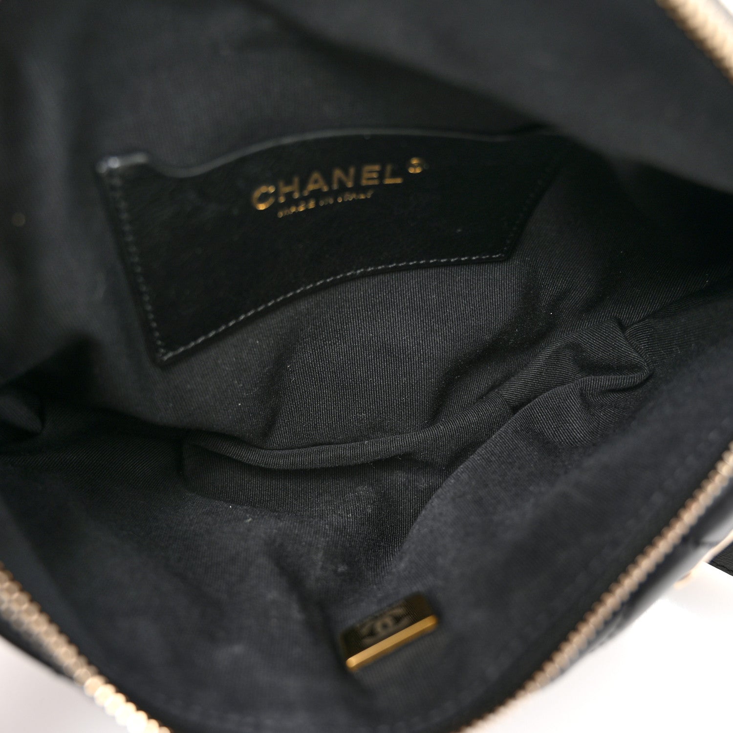 Chanel Shiny Aged Calfskin Quilted CC Pockets Jacket Waist Belt Bag Black 5 of 12