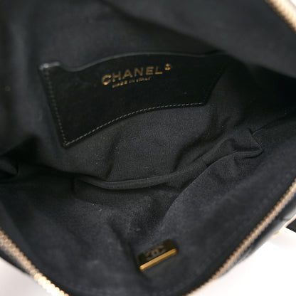 Chanel Shiny Aged Calfskin Quilted CC Pockets Jacket Waist Belt Bag Black 5 of 12