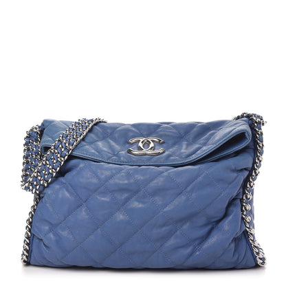 Chanel Washed Lambskin Chain Around Hobo Blue 1 of 10