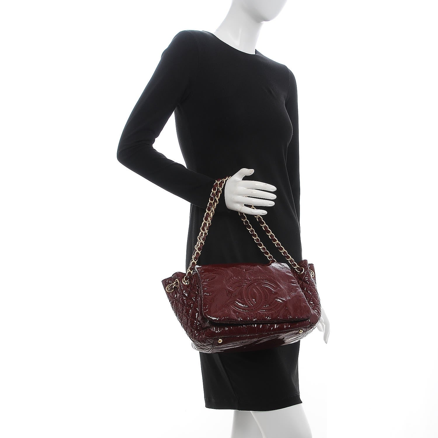 Chanel Vinyl Medium Rock and Chain Flap Bordeaux 2 of 8