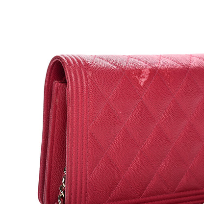 Chanel Caviar Quilted Boy Wallet On Chain WOC Fuchsia 13 of 14