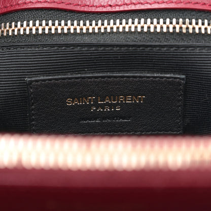 Saint Laurent Grain De Poudre Matelasse Chevron Monogram Shopping Bag Oxblood 6 of 13