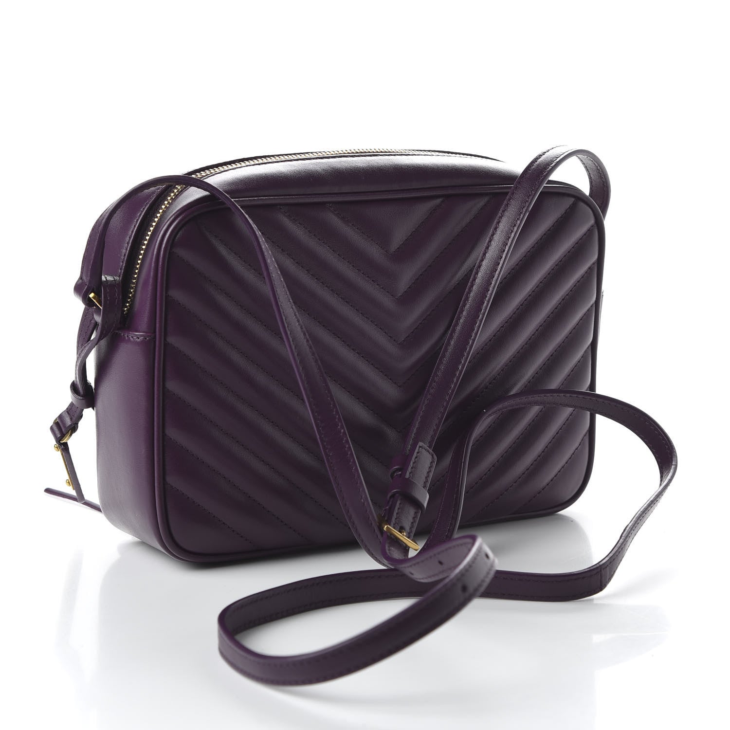 Saint Laurent Calfskin Matelasse Monogram Lou Camera Bag Purple 3 of 9