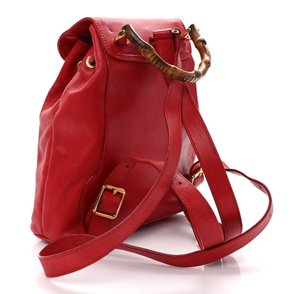 Gucci Calfskin Bamboo Mini Backpack Red 3 of 11