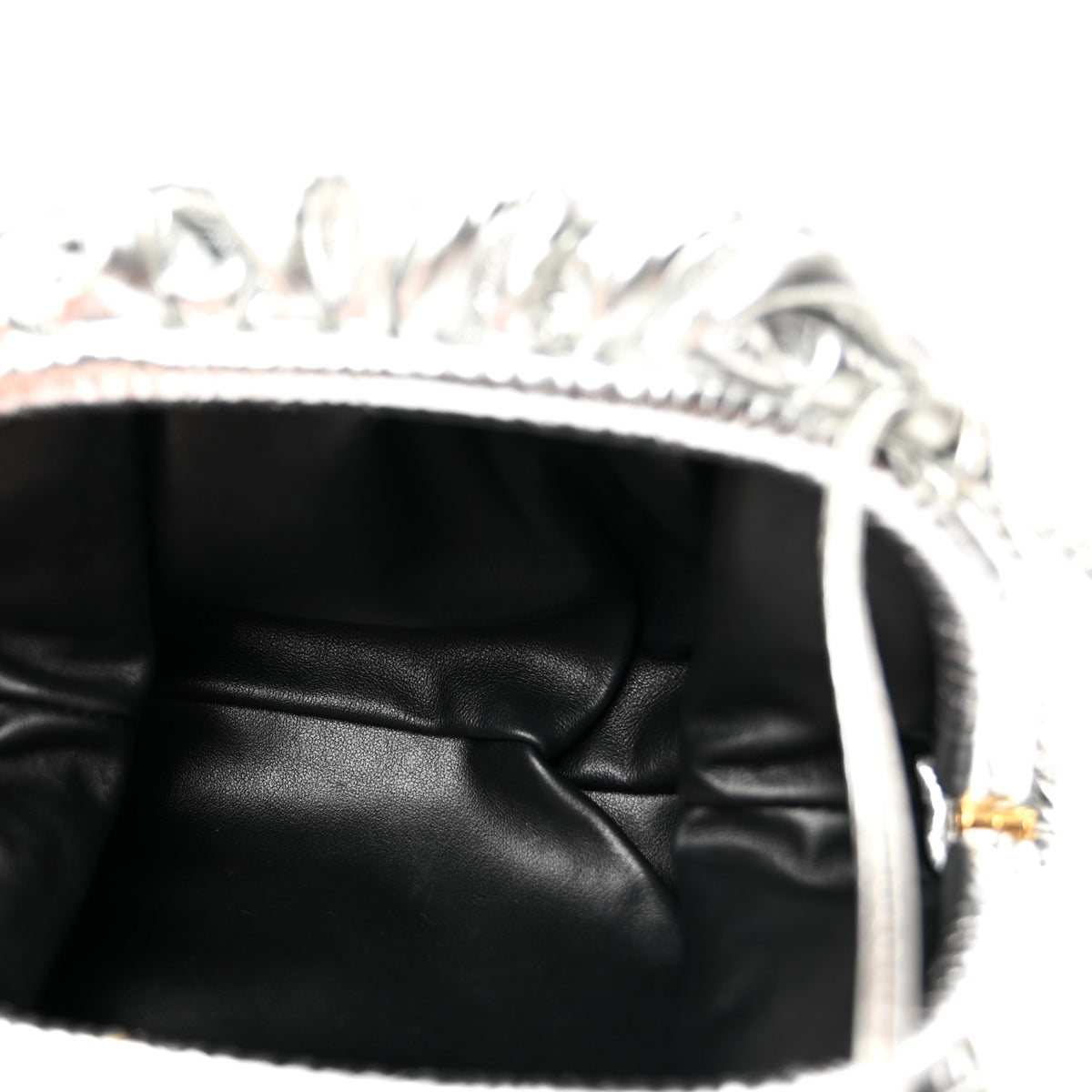 Bottega Veneta Metallic Bark Calfskin The Mini Pouch Silver 5 of 11