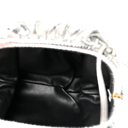 Bottega Veneta Metallic Bark Calfskin The Mini Pouch Silver 5 of 11
