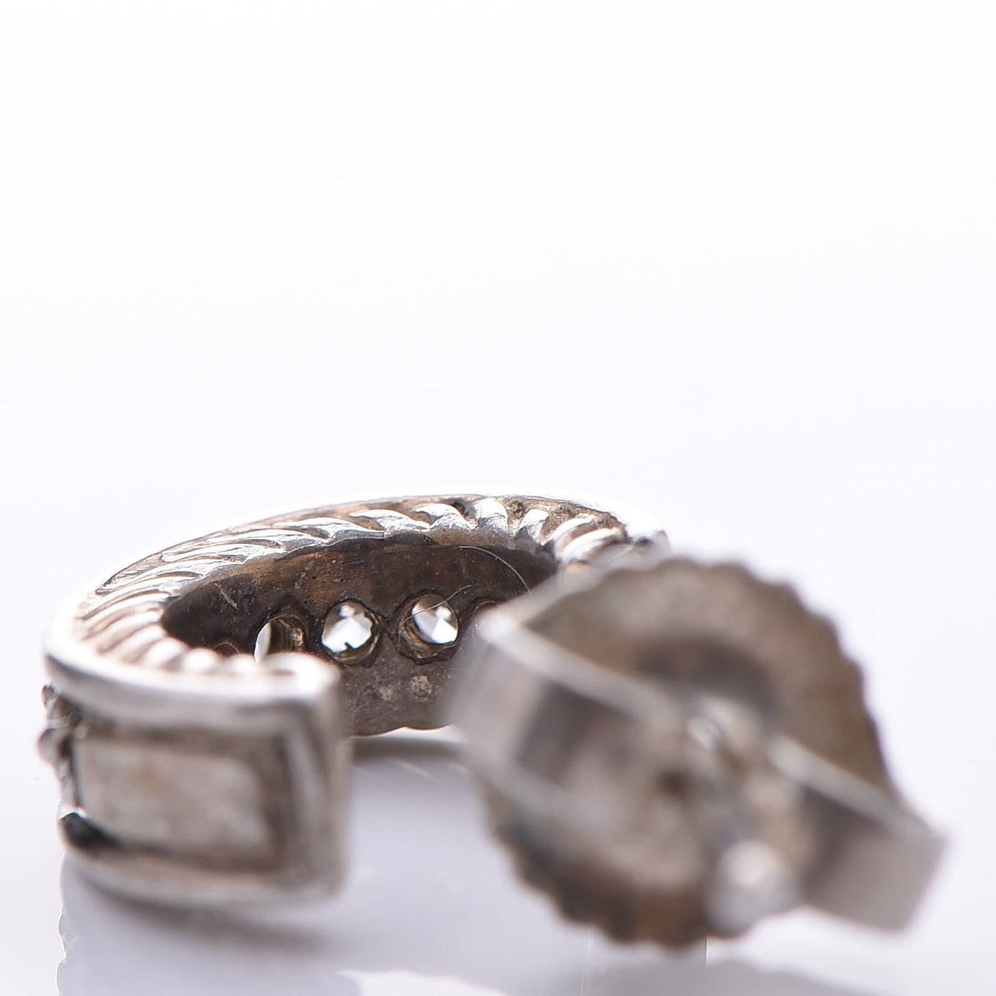 Sterling Silver Diamond Mini Cable Hoop Earrings