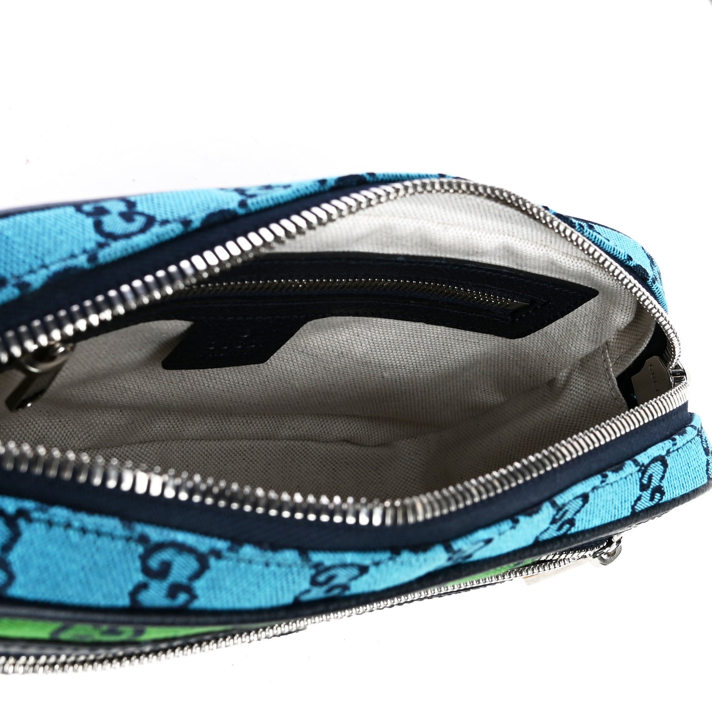 Monogram Multicolor Retro Interlocking G Belt Bag Blue Rainbow Light Blue