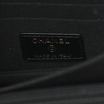 Chanel Lambskin Quilted Mini Camellia Bow Wallet On Chain WOC Black 6 of 14