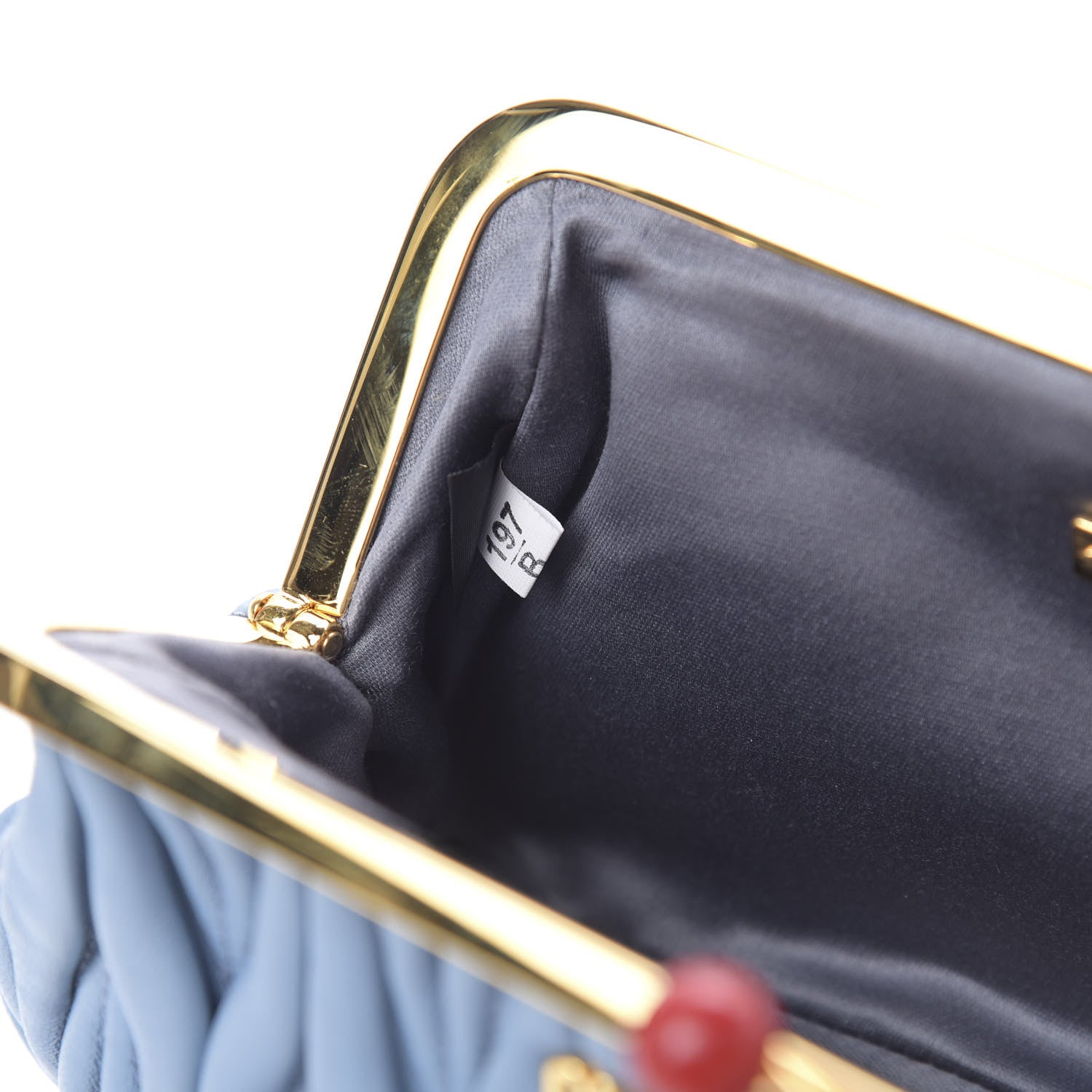 Miu Miu Matelasse Lux Kiss Lock Clutch Astrale 7 of 8