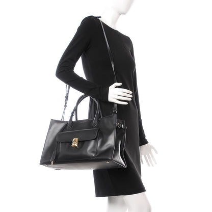 Balenciaga Calfskin Padlock Work S Bag Black 2 of 14