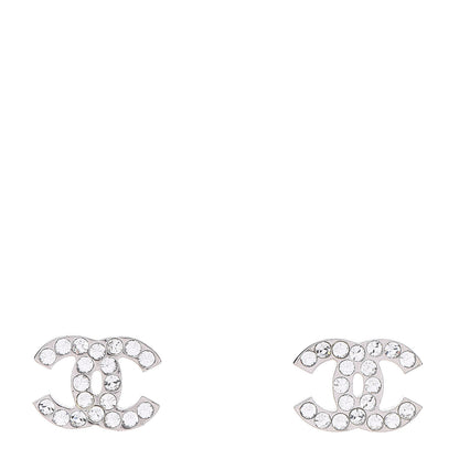 Chanel Crystal Mini Timeless CC Earrings Silver 1 of 5