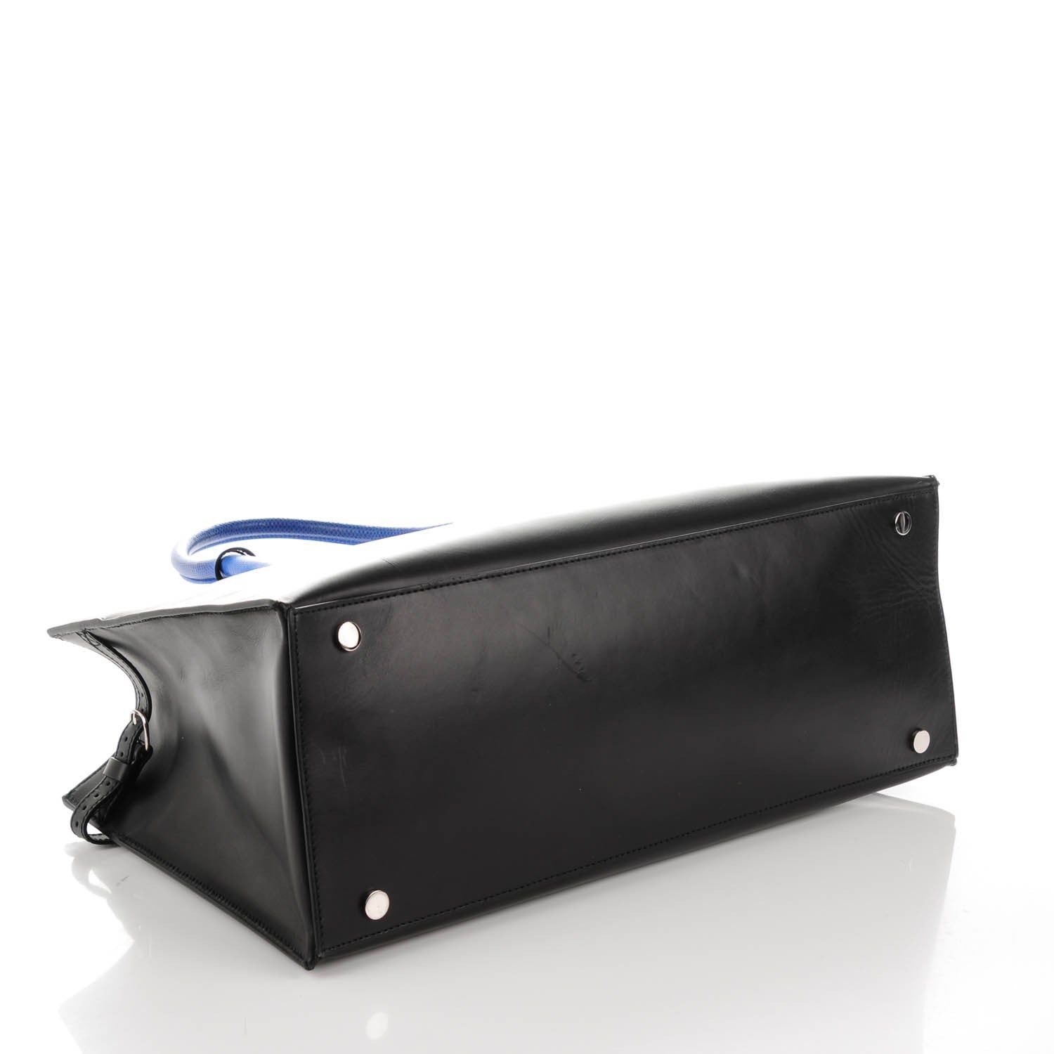 Balenciaga Calfskin Karung S Padlock Nude Work Black Electric Blue 4 of 7