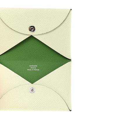 Hermes Epsom Verso Calvi Duo Card Case Vert Fizz Vert Yucca 5 of 8