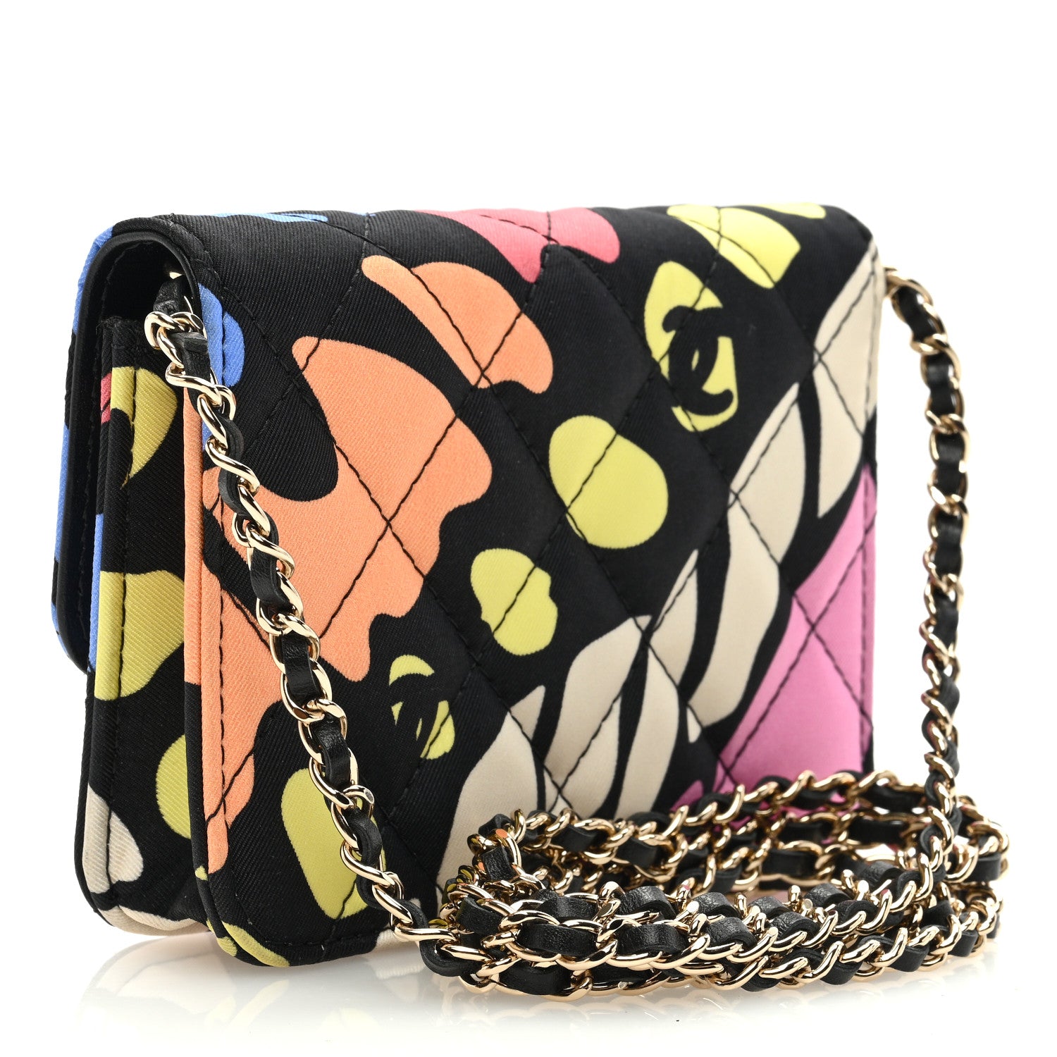 Chanel Canvas Printed CC Mini Clutch With Chain Multicolor 3 of 11