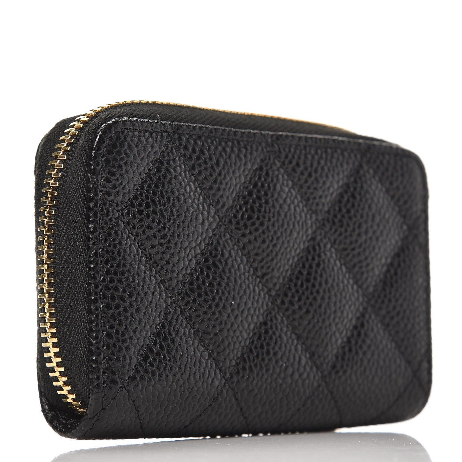 Chanel Caviar Quilted Zip Coin Purse Black 3 of 8