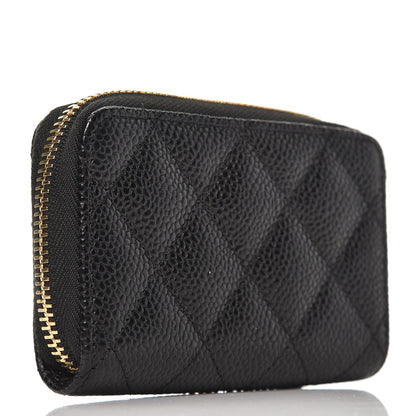 Chanel Caviar Quilted Zip Coin Purse Black 3 of 8