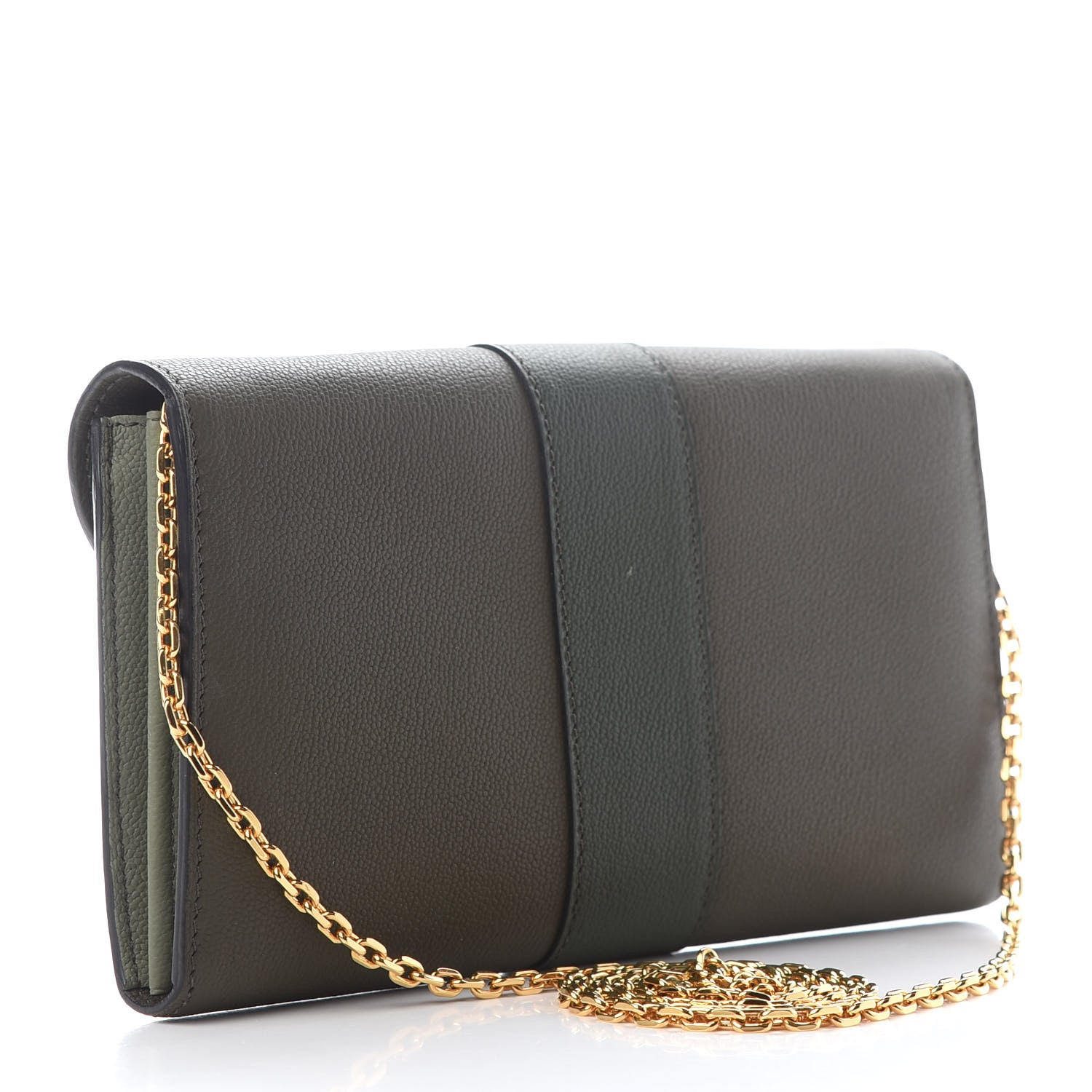 Delvaux Brillant Wallet on Chain Kaki 2 of 8