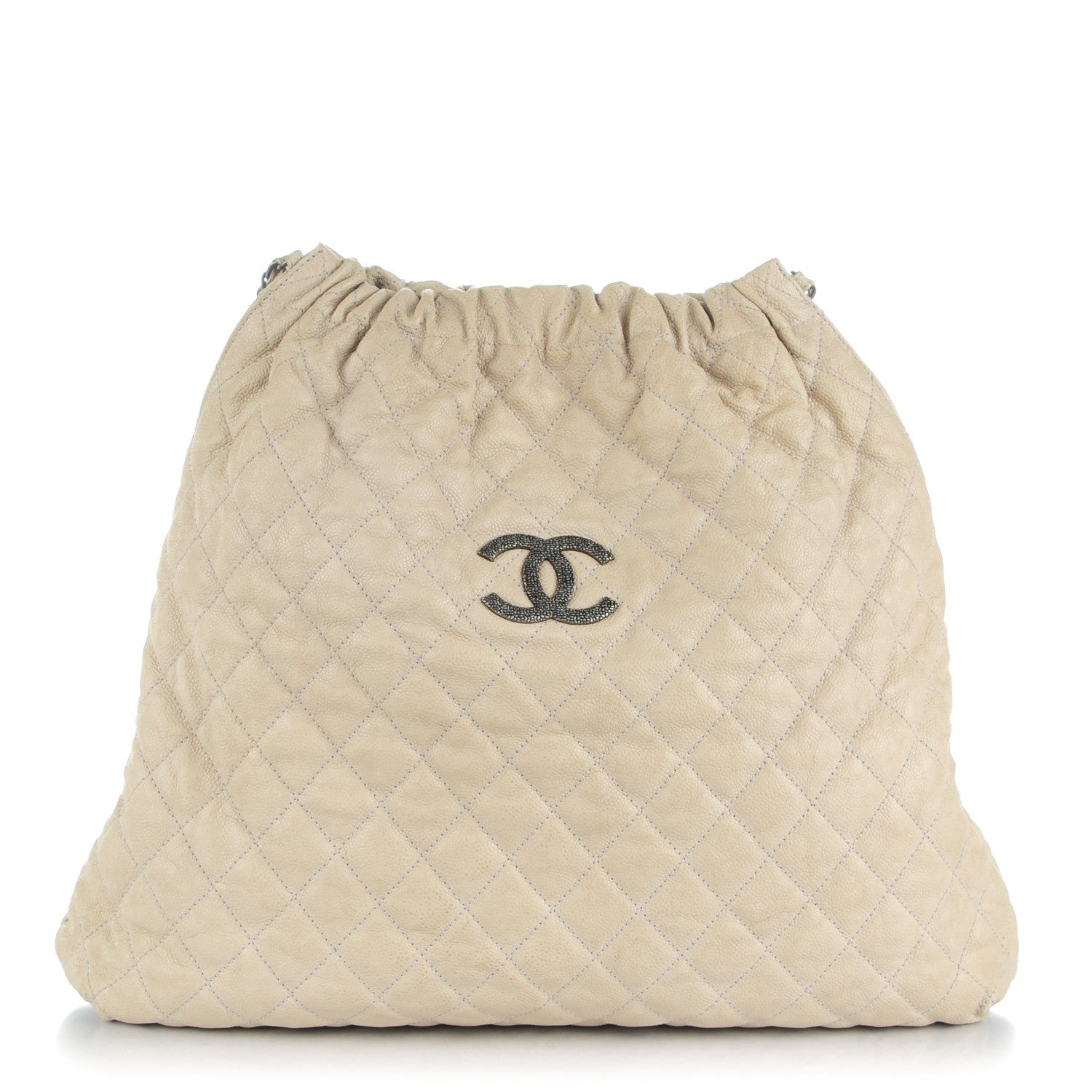 Chanel Caviar Quilted Large Elastic Tote Gray 1 of 8