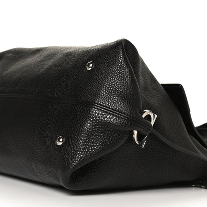 Salvatore Ferragamo Calfskin Sofia Gancini Satchel Black 10 of 12